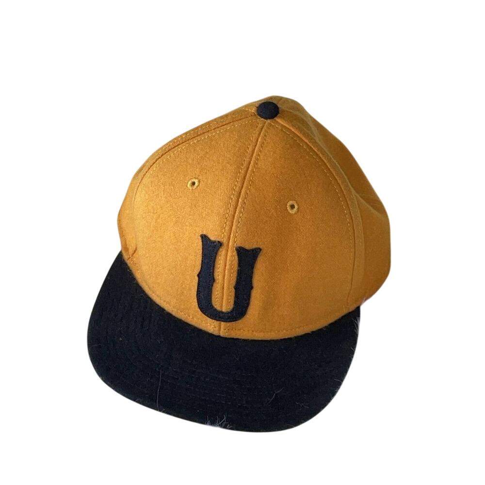 Vintage Undefeated U Yellow and Black Wool Snapback Baseball Hat‎
